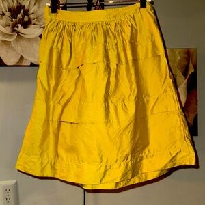 J Crew Cotton Sateen Chartreuse Skirt 0